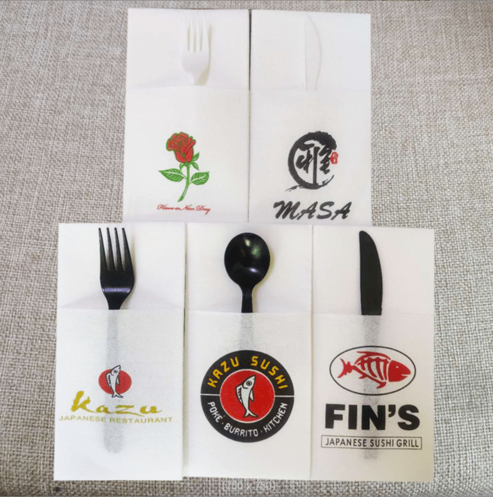 40x30cm linen like branded paper napkins