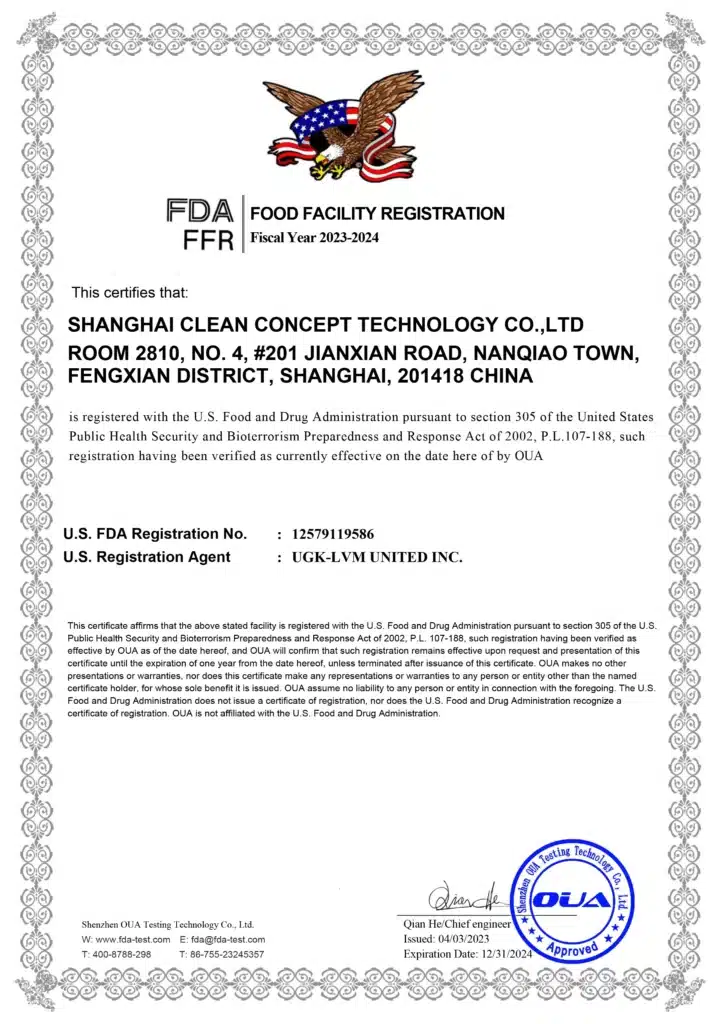 FDA-certificate