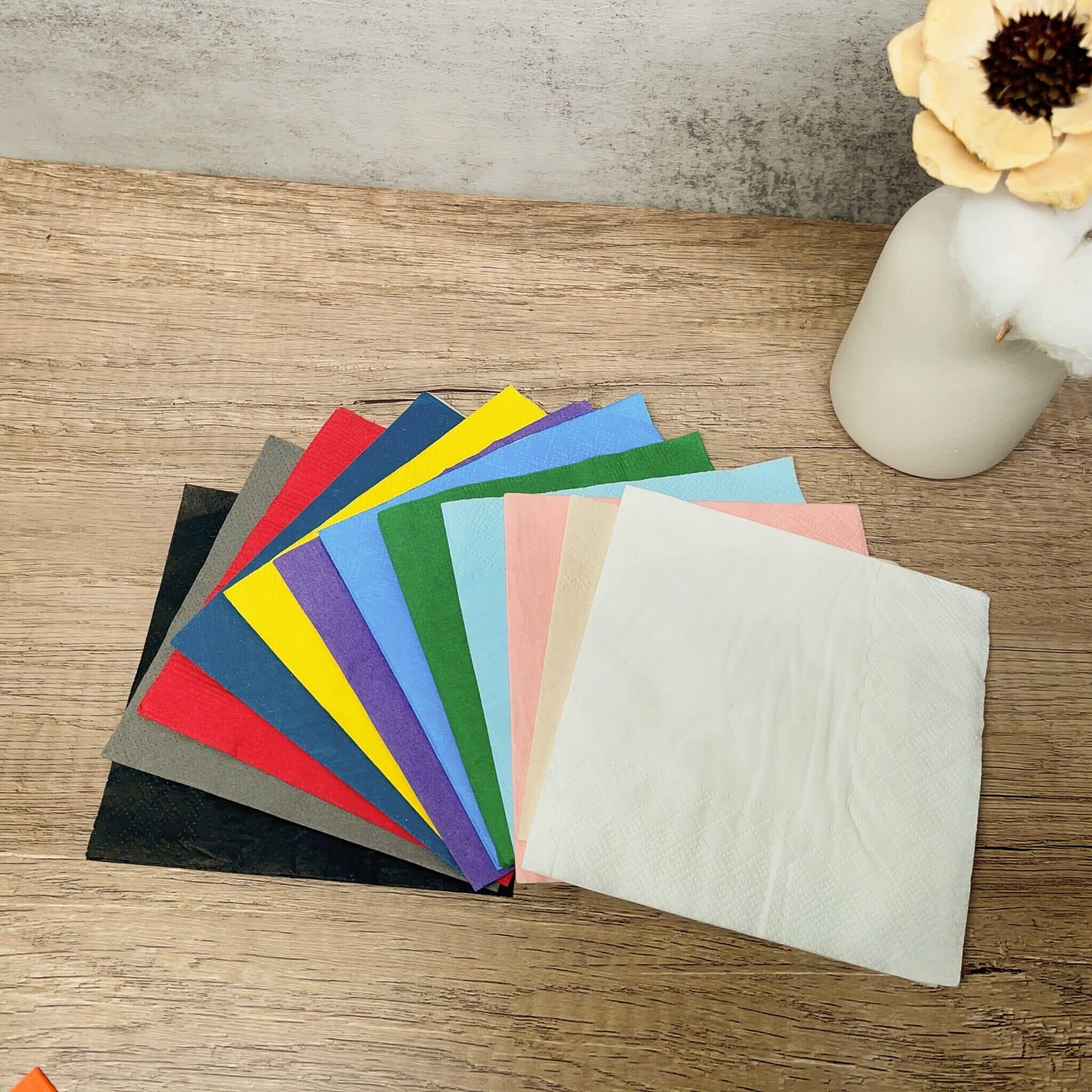 colored paper napkin