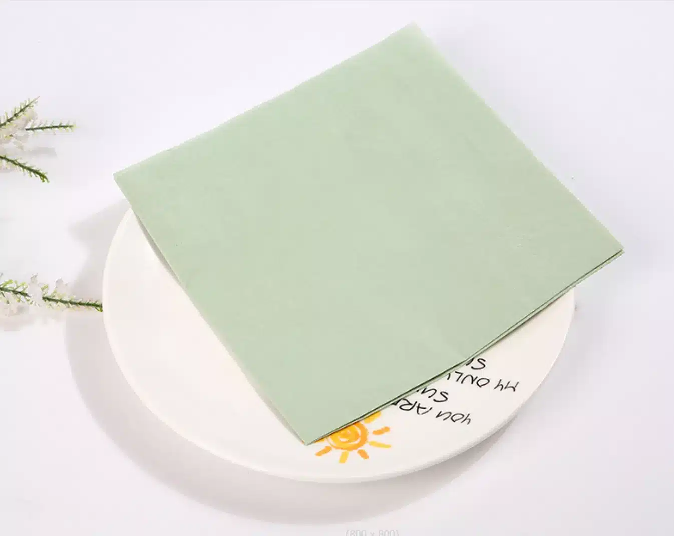 sage green paper cocktail napkins