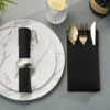Black Linen Feel Napkins for Restaurants - Image 4