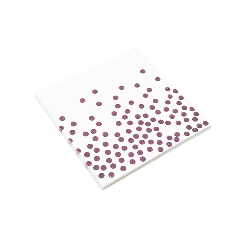 pink foil stamped polka dot napkins dinner cocktail